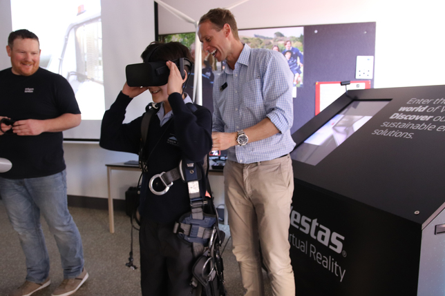 Students enjoyed interactive learning with the Vestas virtual reality equipment on Monday.jpg