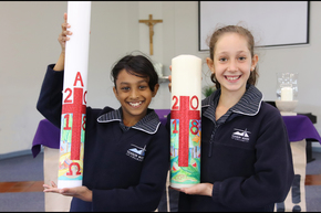 Amaya De Silva and Isabella Morello Easter Candle 2018.jpg